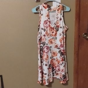 White flower large dress